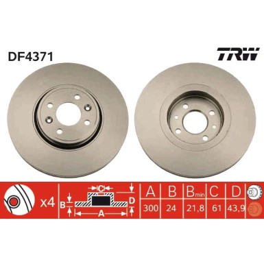 TRW | Bremsscheibe | DF4371