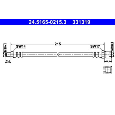 ATE | Bremsschlauch | 24.5165-0215.3