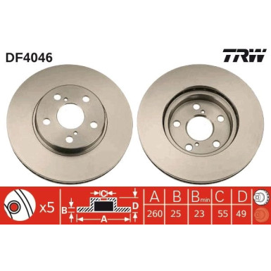 TRW | Bremsscheibe | DF4046