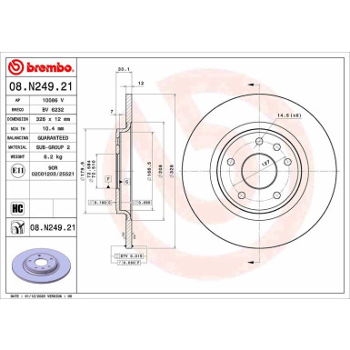 Brembo | Bremsscheibe | 08.N249.21