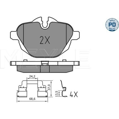 Meyle | Bremsbelagsatz, Scheibenbremse | 025 245 6118/PD