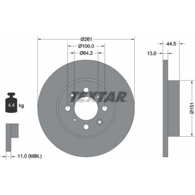 Textar | Bremsscheibe | 92090100