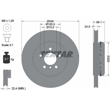 Textar | Bremsscheibe | 92253925