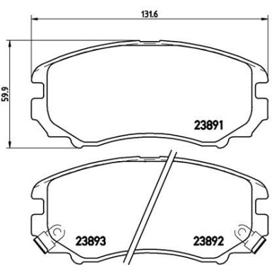 Brembo | Bremsbelagsatz, Scheibenbremse | P 30 018X