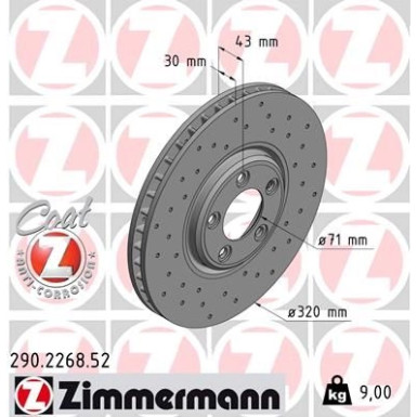 Zimmermann | Bremsscheibe | 290.2268.52