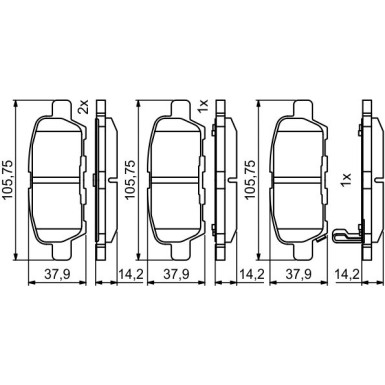 BOSCH | Bremsbelagsatz, Scheibenbremse | 0 986 494 861