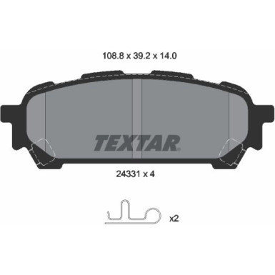 Textar | Bremsbelagsatz, Scheibenbremse | 2433101