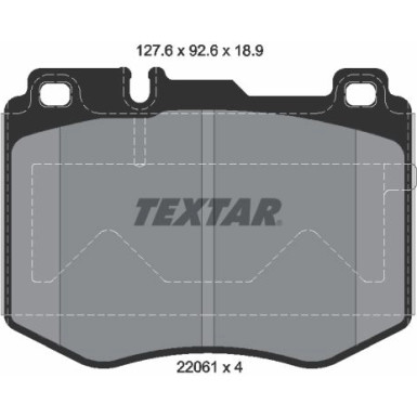 Textar | Bremsbelagsatz, Scheibenbremse | 2206101