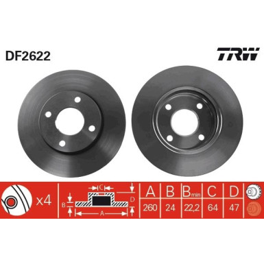 TRW | Bremsscheibe | DF2622