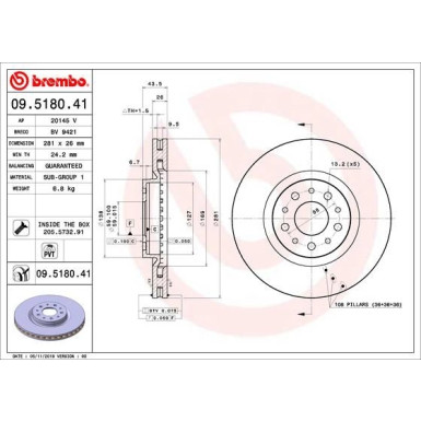 Brembo | Bremsscheibe | 09.5180.41