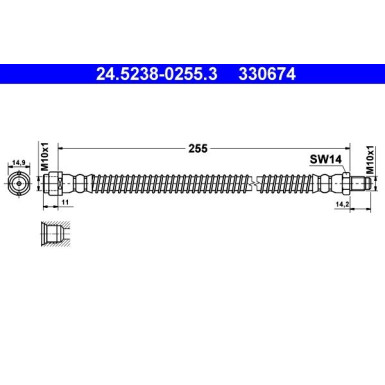 ATE | Bremsschlauch | 24.5238-0255.3