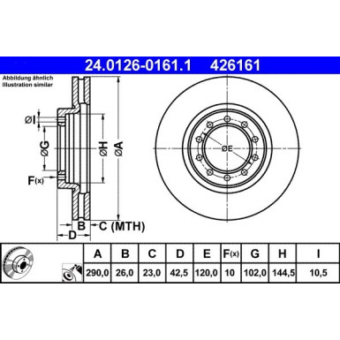 ATE | Bremsscheibe | 24.0126-0161.1