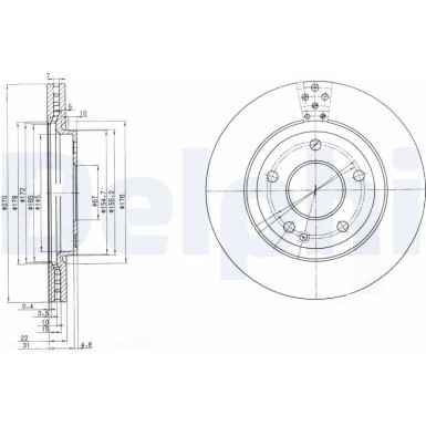 Delphi | Bremsscheibe | BG3709