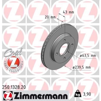 Zimmermann | Bremsscheibe | 250.1328.20