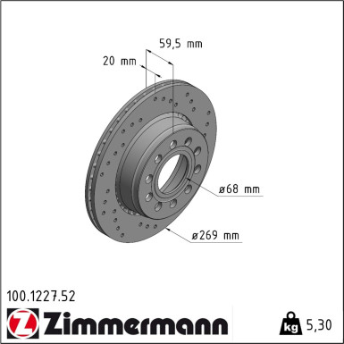 Zimmermann | Bremsscheibe | 100.1227.52