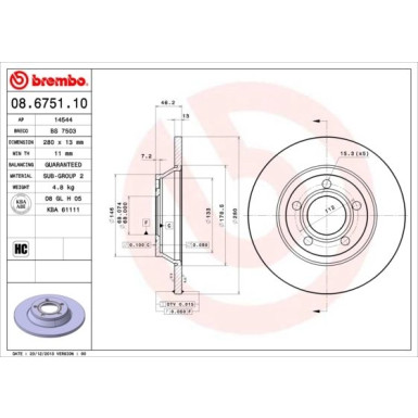 Brembo | Bremsscheibe | 08.6751.10