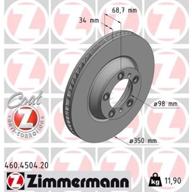 Zimmermann | Bremsscheibe | 460.4504.20