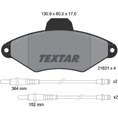 Textar | Bremsbelagsatz, Scheibenbremse | 2163102