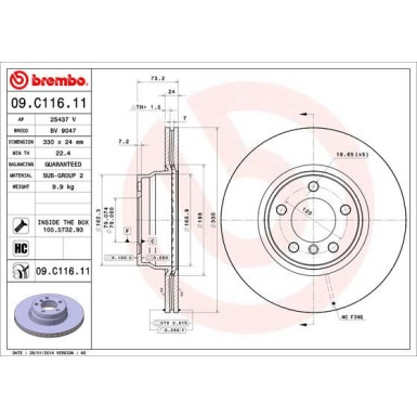 Brembo | Bremsscheibe | 09.C116.11