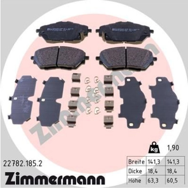 Zimmermann | Bremsbelagsatz, Scheibenbremse | 22782.185.2