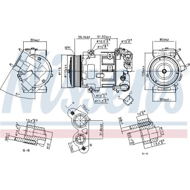 Nissens | Kompressor, Klimaanlage | 890324