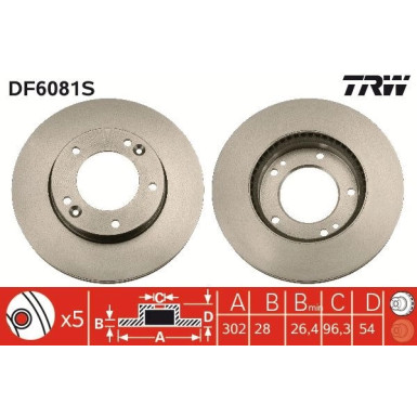 TRW | Bremsscheibe | DF6081S