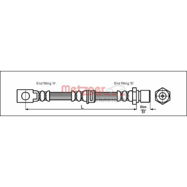 Metzger | Bremsschlauch | 4114758