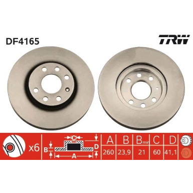 TRW | Bremsscheibe | DF4165