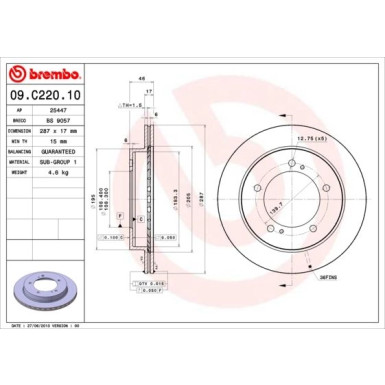 Brembo | Bremsscheibe | 09.C220.10