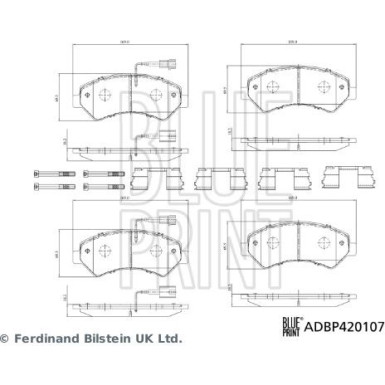 Blue Print | Bremsbelagsatz, Scheibenbremse | ADBP420107