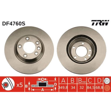 TRW | Bremsscheibe | DF4760S