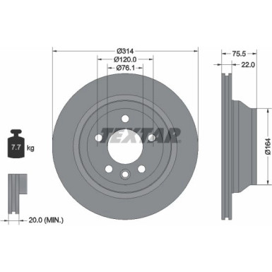 Textar | Bremsscheibe | 92121903