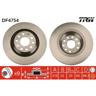 TRW | Bremsscheibe | DF4754