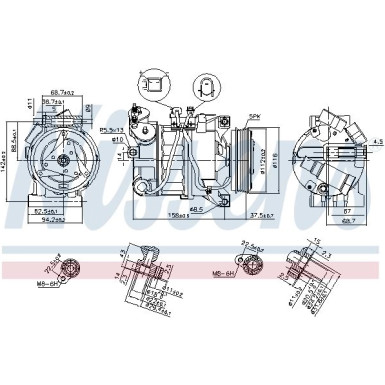 Nissens | Kompressor, Klimaanlage | 89350