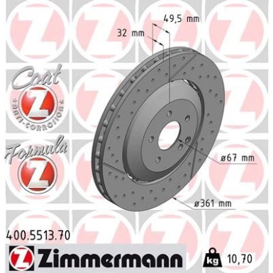 Zimmermann | Bremsscheibe | 400.5513.70