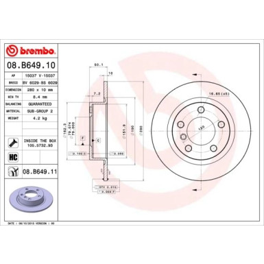 Brembo | Bremsscheibe | 08.B649.11