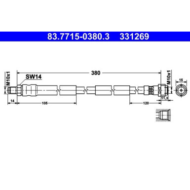 ATE | Bremsschlauch | 83.7715-0380.3