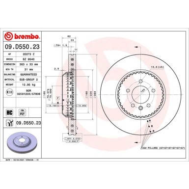 Brembo | Bremsscheibe | 09.D550.23