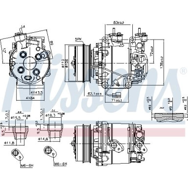 Nissens | Kompressor, Klimaanlage | 890035