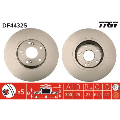 TRW | Bremsscheibe | DF4432S