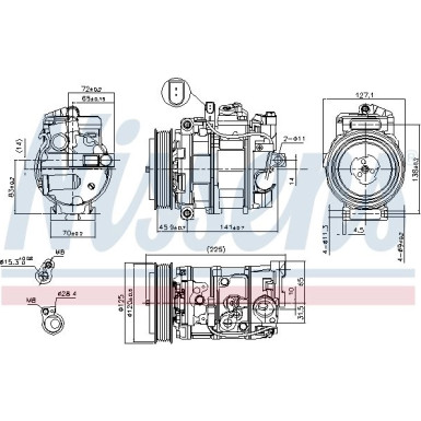 Nissens | Kompressor, Klimaanlage | 890191