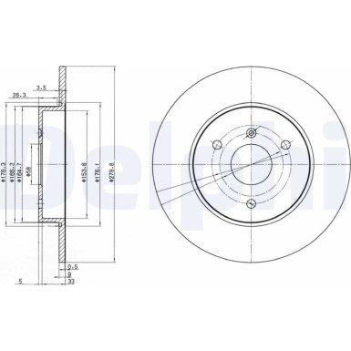 Delphi | Bremsscheibe | BG3526