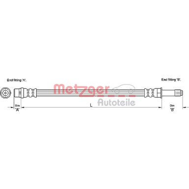 Metzger | Bremsschlauch | 4110278