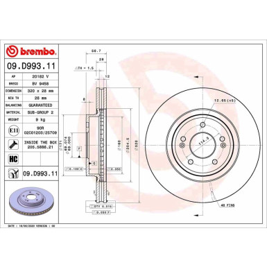 Brembo | Bremsscheibe | 09.D993.11