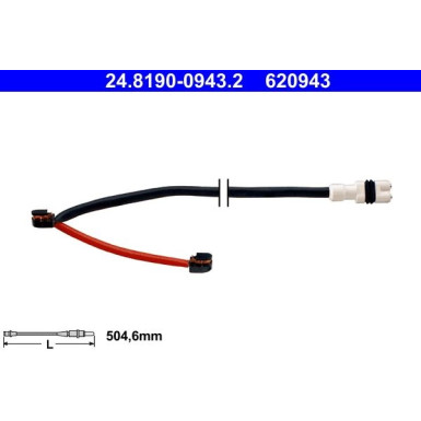 ATE | Warnkontakt, Bremsbelagverschleiß | 24.8190-0943.2