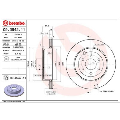 Brembo | Bremsscheibe | 09.D942.11