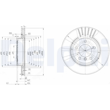 Delphi | Bremsscheibe | BG3527