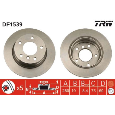 TRW | Bremsscheibe | DF1539