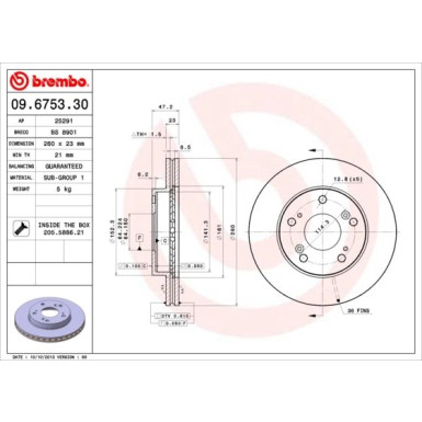 Brembo | Bremsscheibe | 09.6753.30