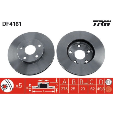 TRW | Bremsscheibe | DF4161